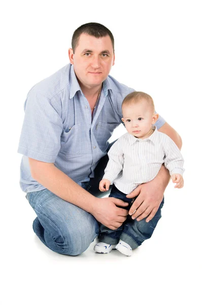 Happy father hugs little son Stock Image