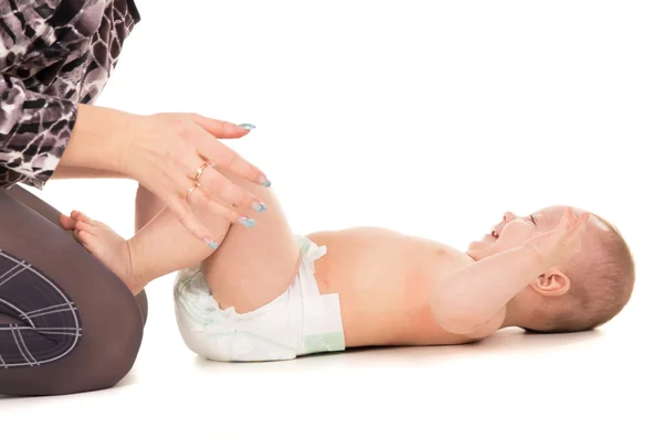 Mom plays with baby — Stock Photo, Image