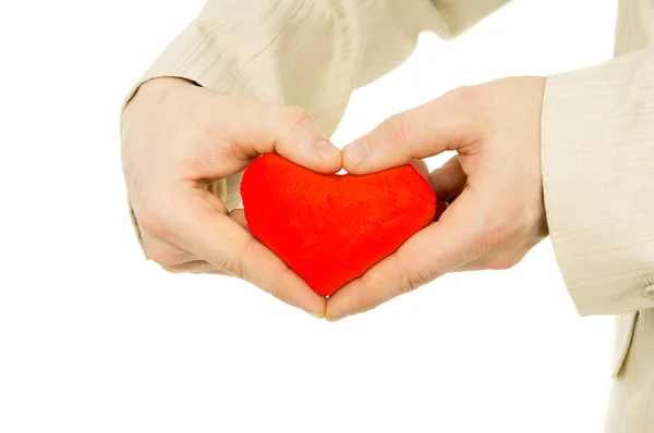 The guy in a suit keeps the heart — Stock Photo, Image