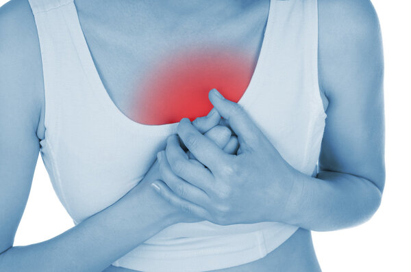 Sore in the heart of, shown red, keep hands
