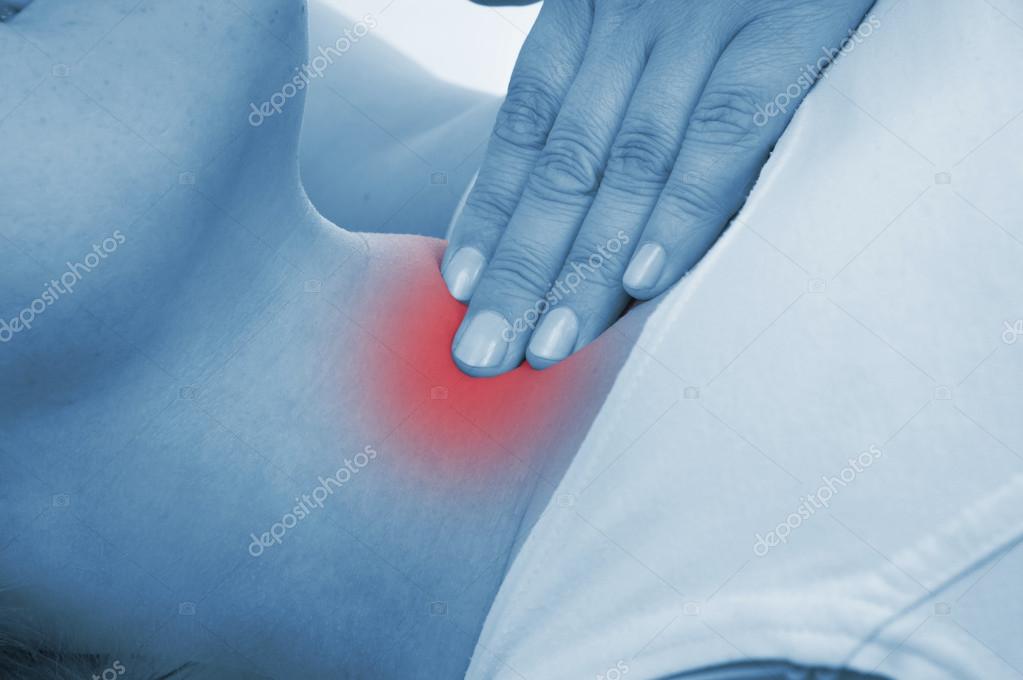 Sore thyroid gland, shown red Stock Photo by ©iliyha12 27091363