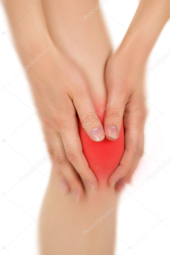 sore knee, legs, shown red, keep handed