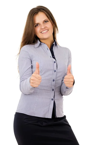 Business woman showing sign ok hand — Stock Photo, Image