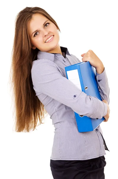 Happy student with a folder — Stock Photo, Image