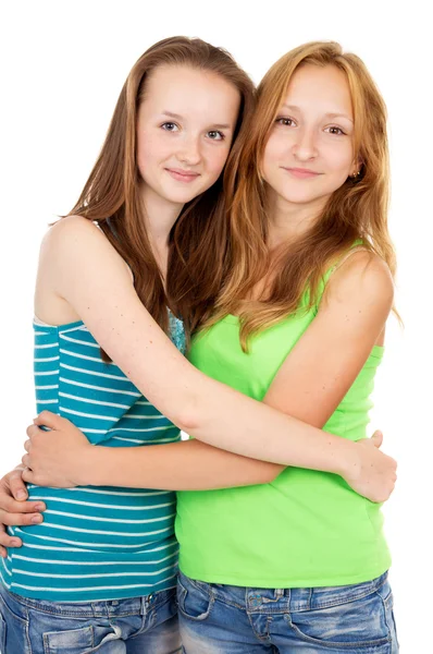 Young sisters hugging — Stock Photo, Image