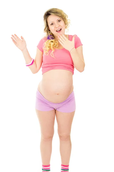 Beautiful a pregnant girl wonders — Stock Photo, Image