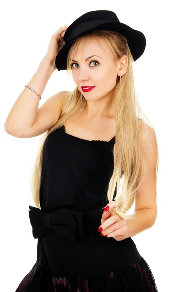 Beautiful girl with a hat — Stock Photo, Image