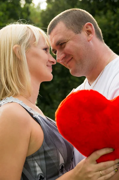 Lovers, husband and wife shows tender feelings — Stock Photo, Image