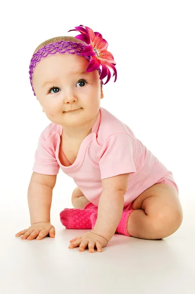 Bolhas de bebê e sabão em um fundo azul — Fotografia de Stock