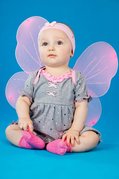Baby with wings sitting Stock Picture