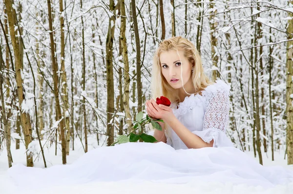 Girl in a wedding dress — Stock Photo, Image