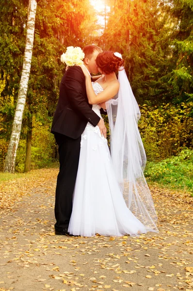 Um jovem casal beijando — Fotografia de Stock