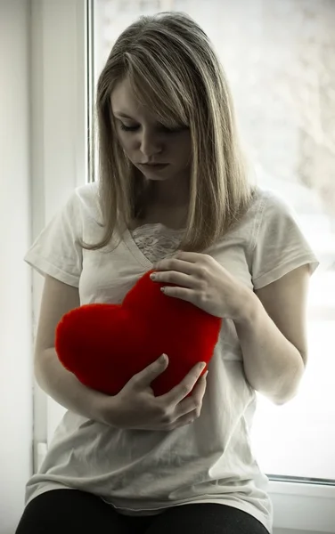 Beautiful girl longing for her beloved — Stock Photo, Image