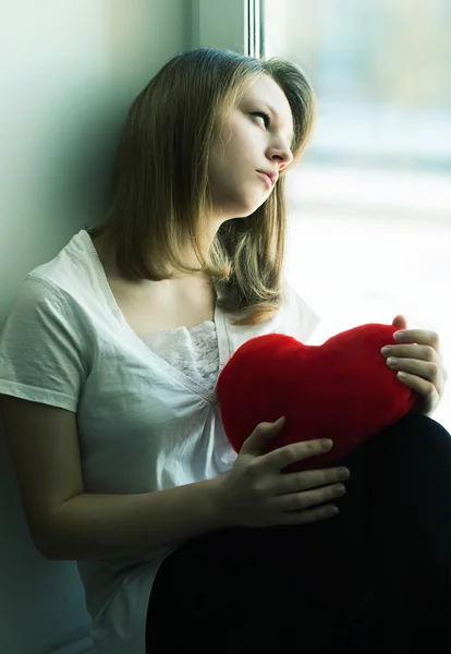 Beautiful girl longing for her beloved — Stock Photo, Image