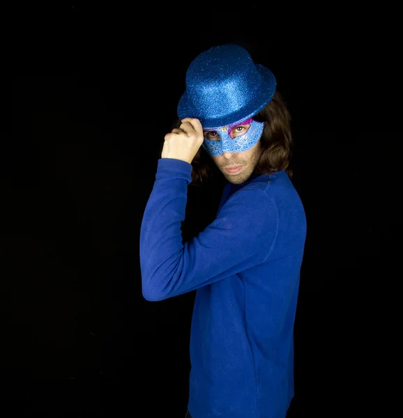 Mannen en het masker — Stockfoto