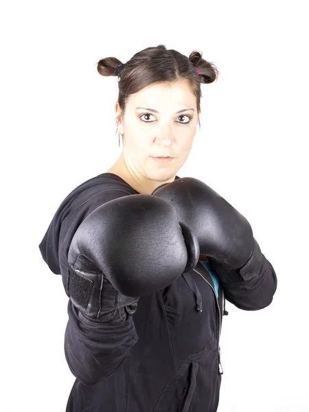 Una chica de boxeo — Foto de Stock