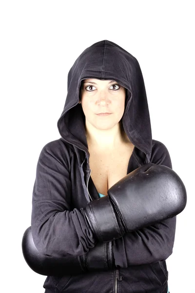 Una chica de boxeo — Foto de Stock