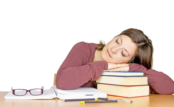 Girl sleep studies — Stock Photo, Image