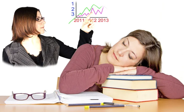 Studi di sonno ragazza — Foto Stock