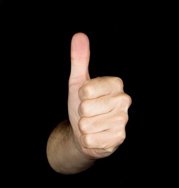 siyah arka planda el