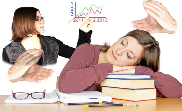 Studi di sonno ragazza — Foto Stock