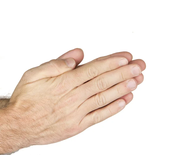 Die Hand auf dem weißen Hintergrund — Stockfoto