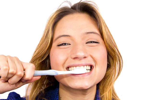 Girl brush teeth Royalty Free Stock Images