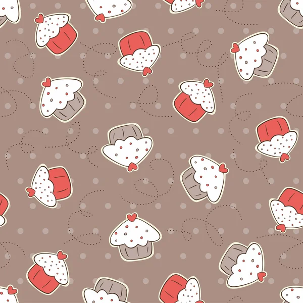 Seamless pattern with cakes — Stock Vector