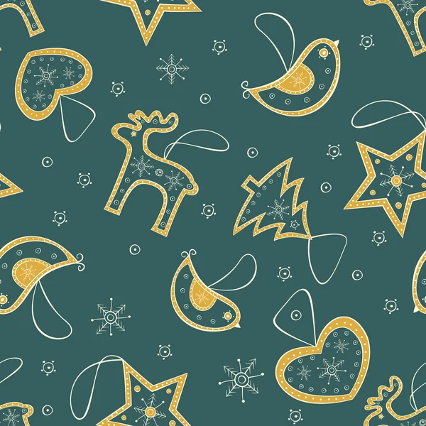 Naadloze patroon met kerstboom decoratie — Stockvector