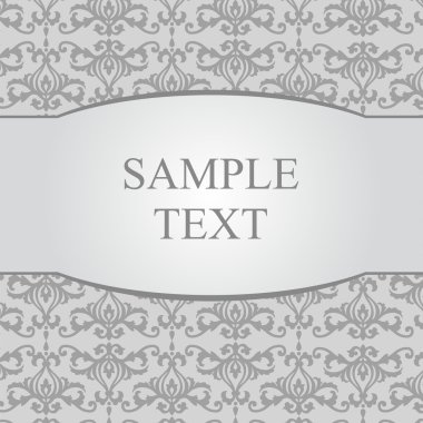 Vintage gri damask zemin çerçeve