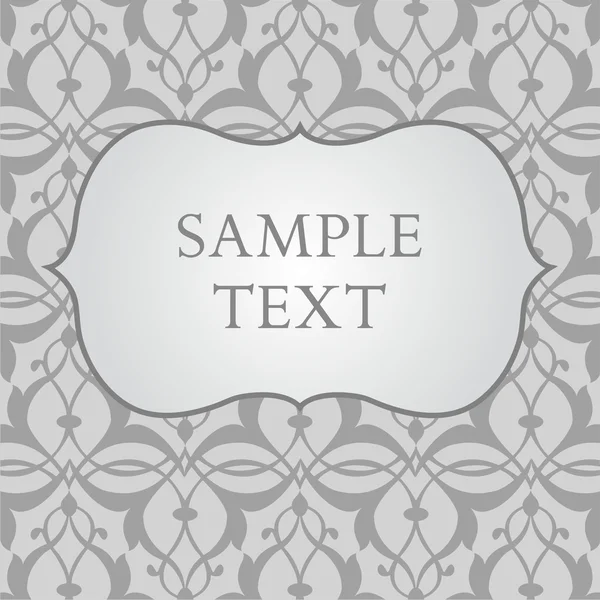 Label on gray damask background — Stock Vector