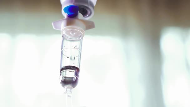 Saline Drip Medical Drip Solution Intravenous Treatment Hospital Patients Coronavirus — Stock video