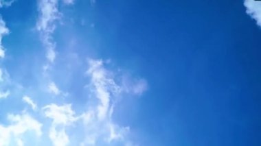 time-lapse clouds and blue sunny sky,  white clouds over blue sky, Aerial view,  nature blue sky white cleat weather. 4K.