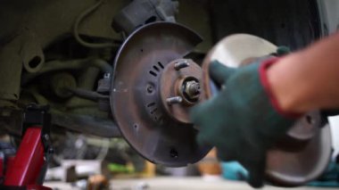 Car brakes are damaged. brake assist repair. car maintenance