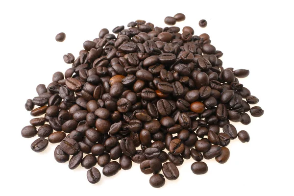 Heap Coffee Beans White Background Soft Focus Shallow Focus Effect — ストック写真