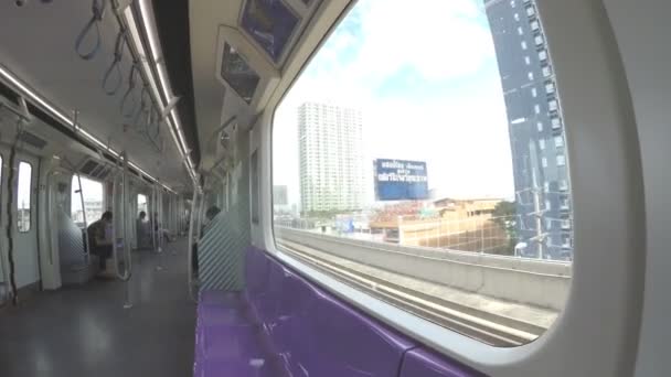 Bangkok Thailand August 2022 Mrt Purple Line Tao Poon Khlong — Vídeo de Stock