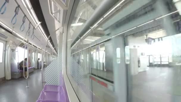 Bangkok Thailand August 2022 Mrt Purple Line Tao Poon Khlong — Vídeo de Stock