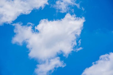 Blue sky with white clouds, on a clear day