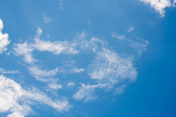 Blue sky with white clouds. on a clear day