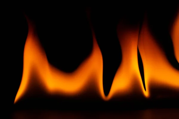 Brinnande Kraft Lågan Flammor Och Brinnande Gnistor Närbild Brand Mönster — Stockfoto