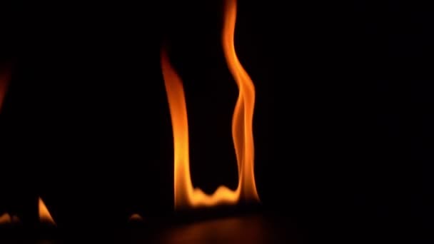 Burning Power Flame Flames Burning Sparks Close Fire Patterns Glow — Stock Video