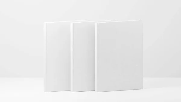 Renderizado Maqueta Libro Blanco Libro Vacío Libro Limpio Cubierta Mockup —  Fotos de Stock