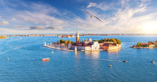 Aerial View San Giorgio Maggiore Island Lagoon Venice Italy Royalty Free Stock Images