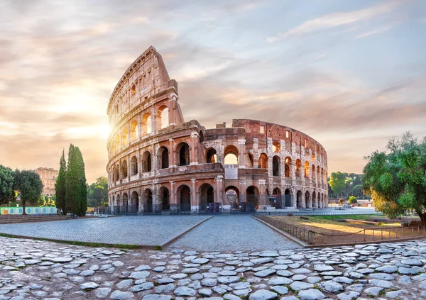 Colosseo Roma Tramonto Principale Vista Estiva Roma Italia — Foto Stock