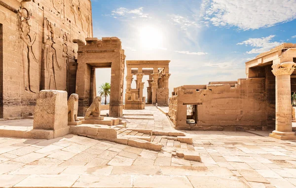 Filae Temple Isis Trajan Kiosk Wyspa Agilika Aswan Egipt — Zdjęcie stockowe
