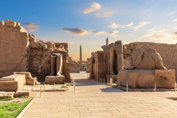 Templo Karnak Ruinas Del Tercer Cuarto Pilones Thutmosis Obelisco Luxor — Foto de Stock