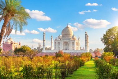 Beautiful garden in front of Taj Mahal, Agra, India clipart