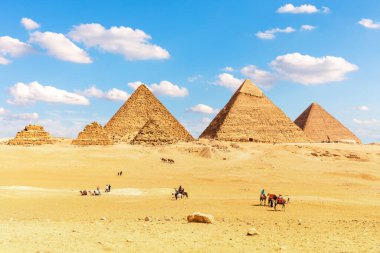 Mısır Piramitleri ve yoldaşları Giza Çölü, Afrika 'da