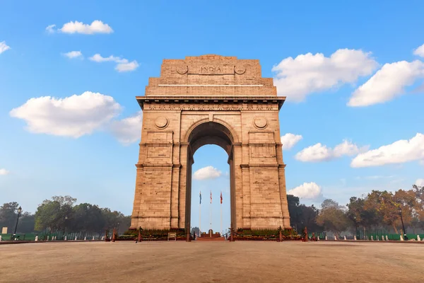 India Gate Clouds Famous Landmark New Delhi People —  Fotos de Stock