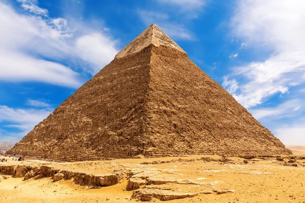 Grande Pirâmide Khafre Famosa Maravilha Mundo Egito Gizé — Fotografia de Stock